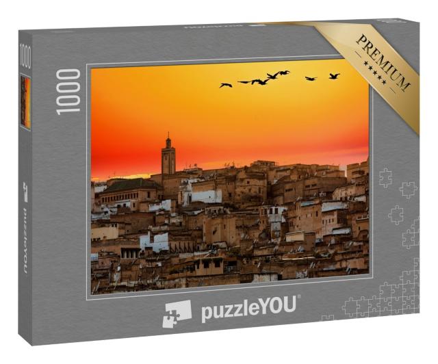 Puzzle 1000 Teile „Sonnenuntergang in Fez, Marokko“