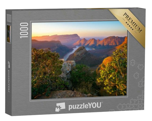 Puzzle 1000 Teile „Sonnenuntergang am Rondavels mit Fluss Blyde, Südafrika“