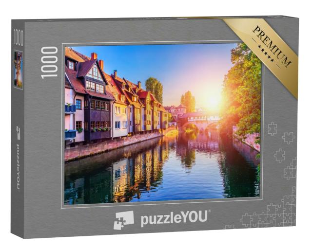 Puzzle 1000 Teile „Sonnenuntergang über der Altstadt von Nürnberg, Deutschland“