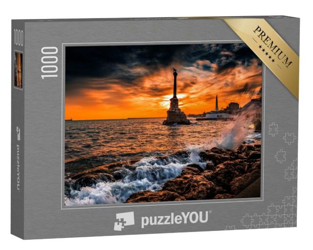 Puzzle 1000 Teile „Denkmal für gesunkene Schiffe im Schwarzen Meer in Russland“