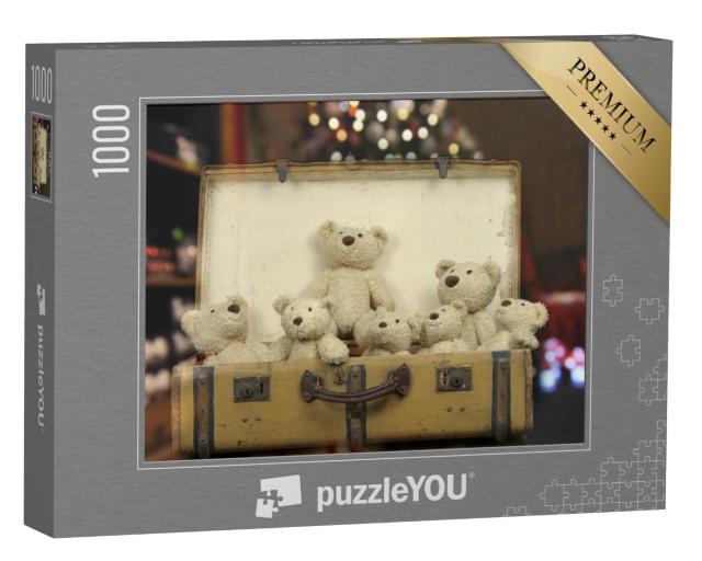 Puzzle 1000 Teile „Ein Vintage-Koffer voller Teddybären“