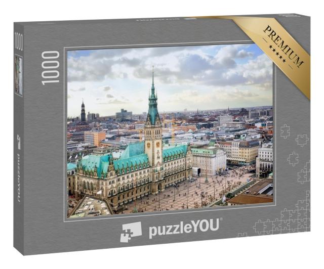 Puzzle 1000 Teile „Beeindruckendes Rathaus von Hamburg, Deutschland“