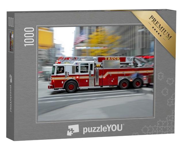 Puzzle 1000 Teile „Feuerwehrauto auf schnellstem Weg zum Einsatzort“