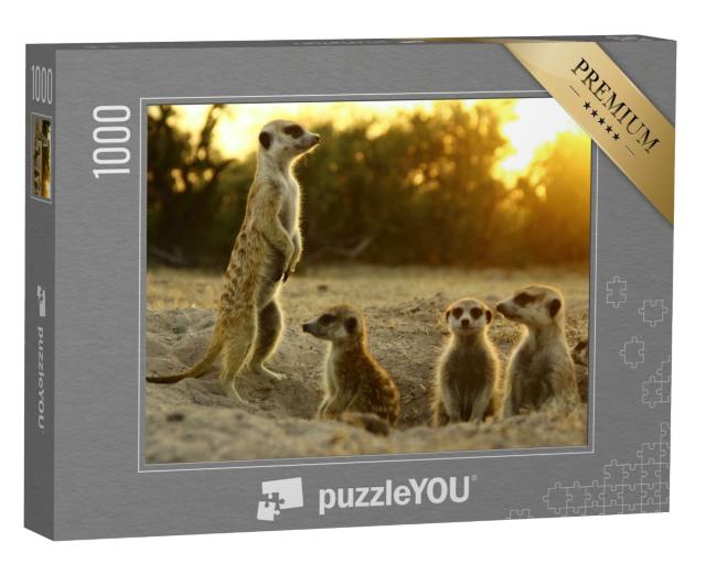 Puzzle 1000 Teile „Erdmännchen in ihrem natürlichen Lebensraum“