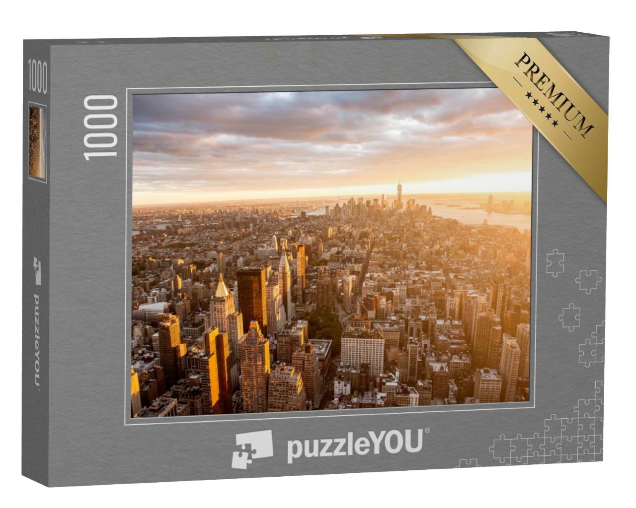 Puzzle 1000 Teile „Wunderschöner Sonnenuntergang über Manhattan“