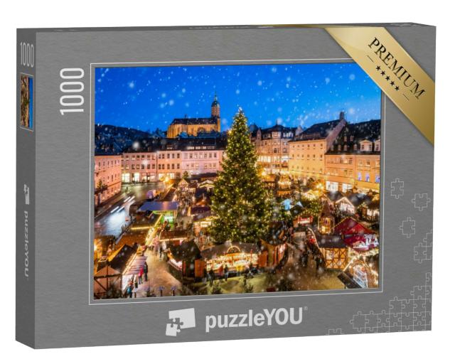 Puzzle 1000 Teile „Weihnachtsmarkt in Annaberg-Buchholz im Erzgebirge, Sachsen“