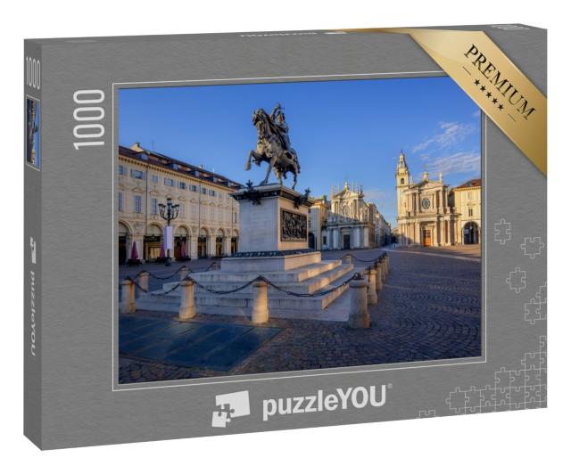 Puzzle 1000 Teile „Piazza San Carlo und das Bronzedenkmal von Emmanuel Philibert in Turin“