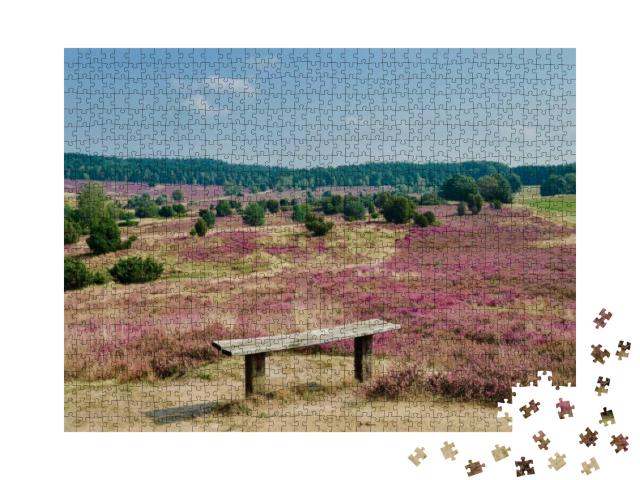 Puzzle 1000 Teile „Der Naturpark Lüneburger Heide, Niedersachsen, Deutschland“