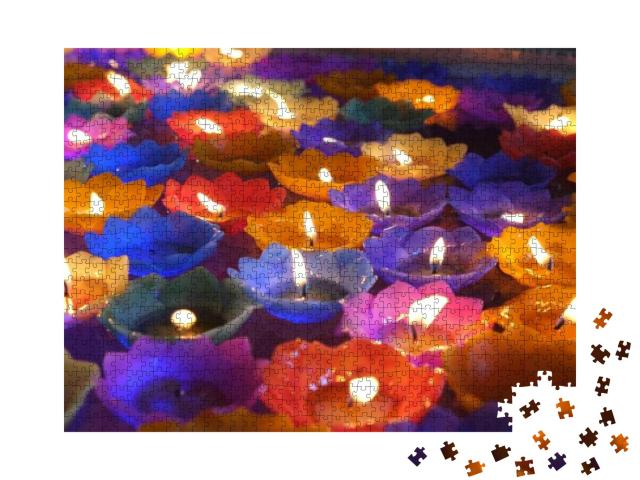 Puzzle 1000 Teile „Bunte Kerze“