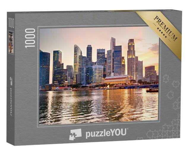 Puzzle 1000 Teile „Skyline von Singapur bei Sonnenuntergang“