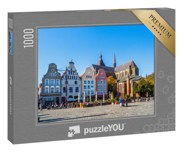 Puzzle 1000 Teile „Neuer Markt in Rostock, Deutschland“