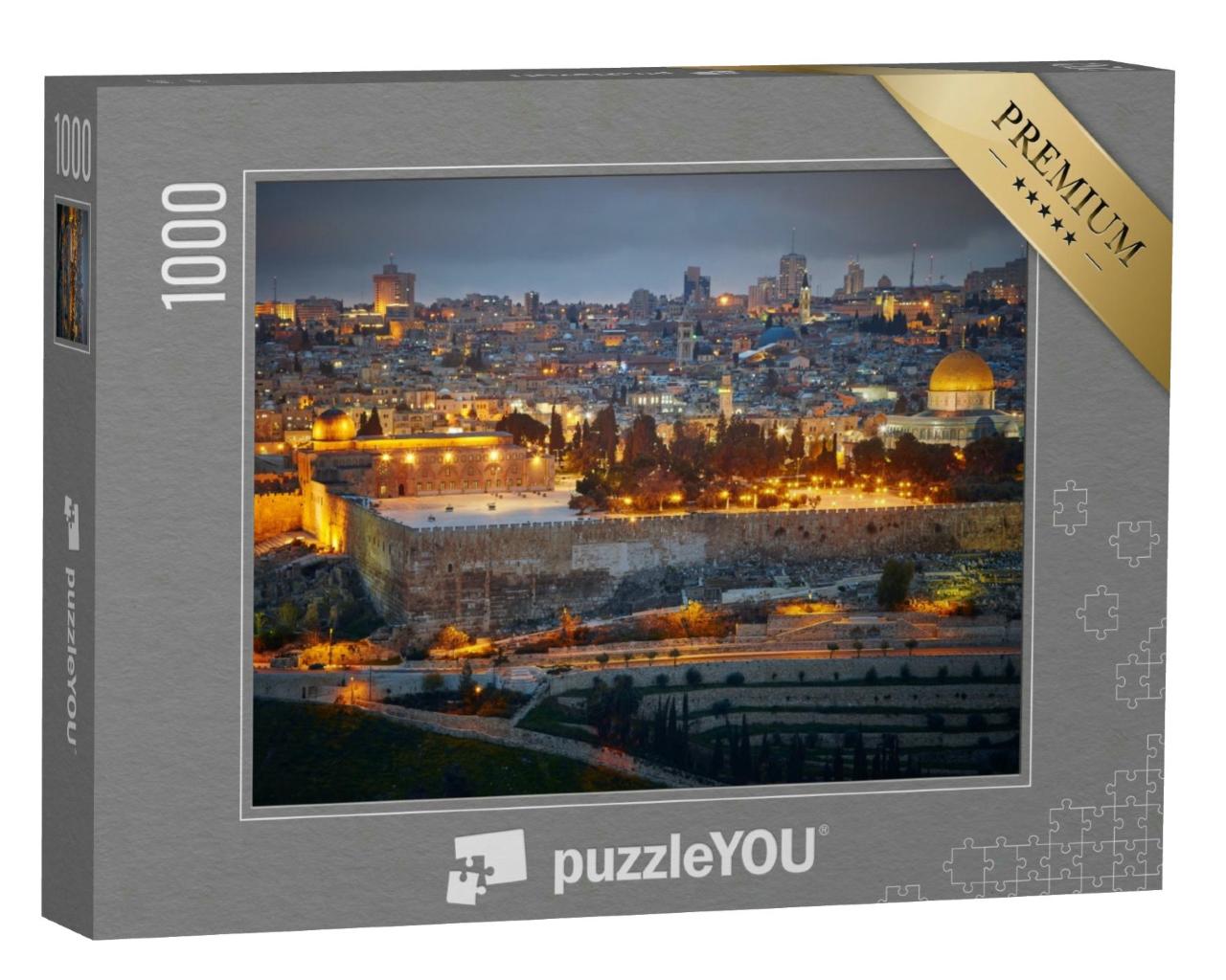 Puzzle 1000 Teile „Abendlicher Blick auf die Altstadt von Jerusalem. Israel“