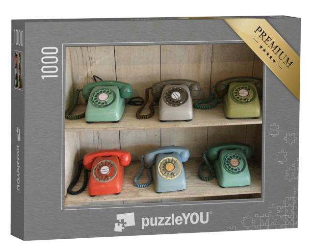 Puzzle 1000 Teile „Eine Sammlung von Vintage-Telefonen“