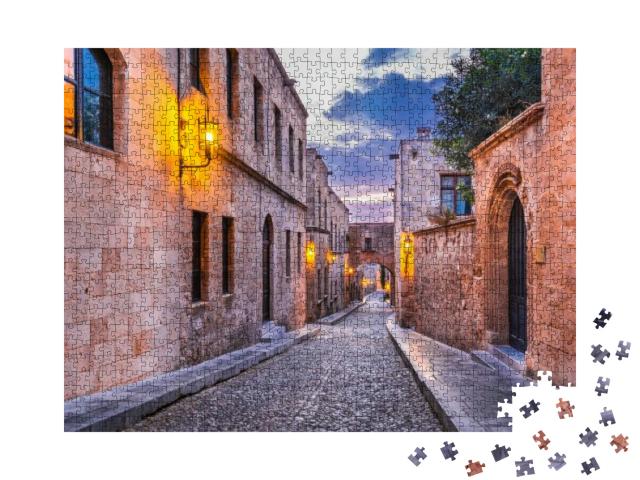 Puzzle 1000 Teile „Allee der Ritter: Ippoton, Rhodos, Griechenland“