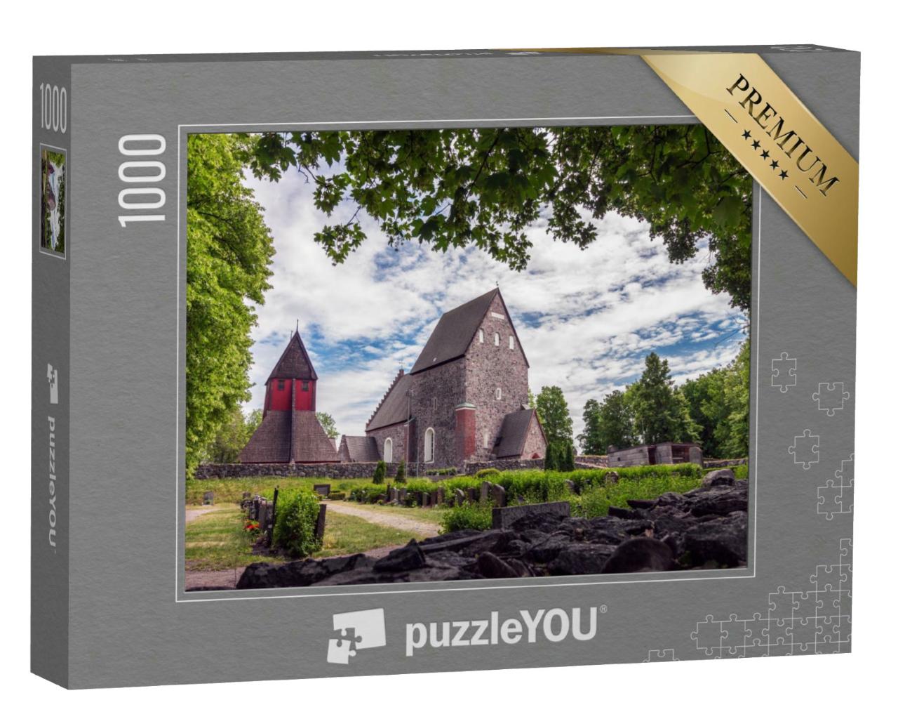 Puzzle 1000 Teile „Alte Kirche von Uppsala, Gamla Uppsala Kyrka, Schweden“