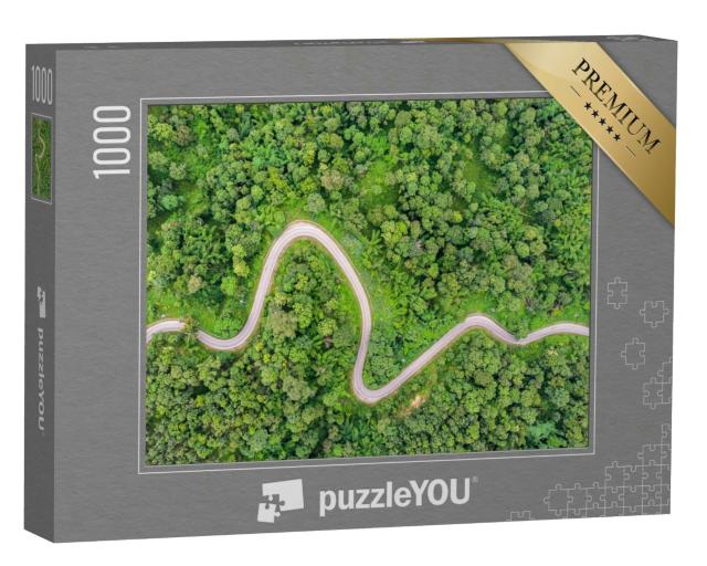 Puzzle 1000 Teile „Luftaufnahme einer Landstraße“