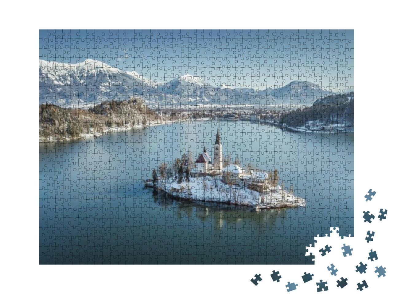Puzzle 1000 Teile „Insel Bled im See in Slowenien“