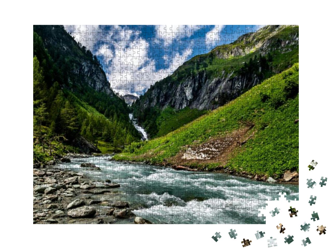Puzzle 1000 Teile „Umbaltal Wasserfälle im Nationalpark Hohe Tauern“