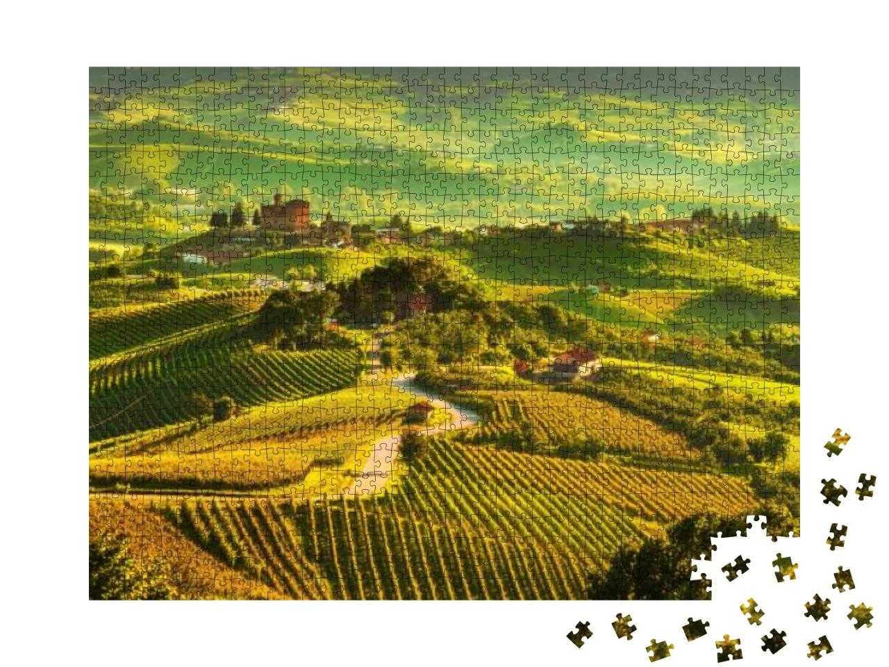 Puzzle 1000 Teile „Langhe Weinberge in Piemont“