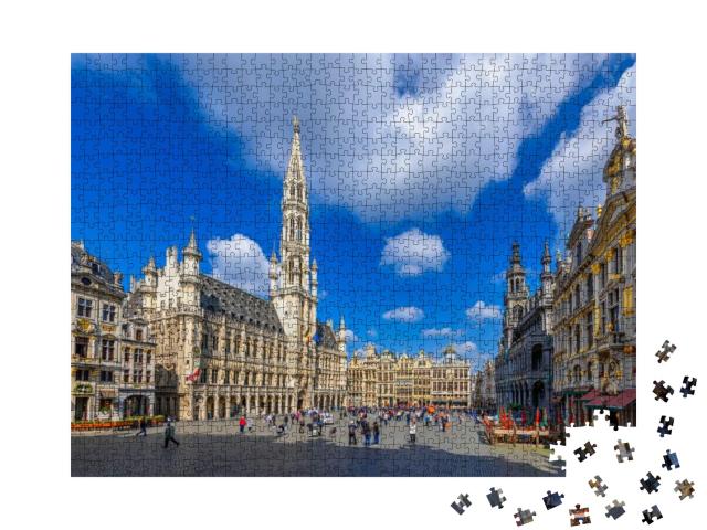 Puzzle 1000 Teile „Grote Markt mit Rathaus und Haus des Königs in Brüssel, Belgien“
