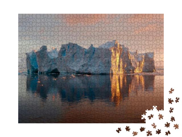 Puzzle 1000 Teile „Eisberg, der sich im Wasser spiegelt, Antarktis“