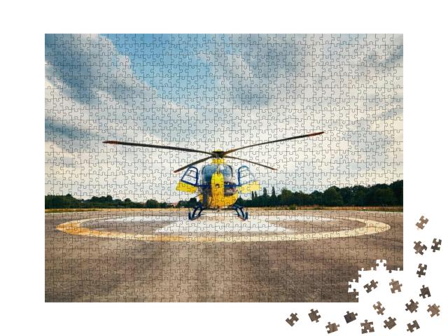 Puzzle 1000 Teile „Rettungshubschrauber, bereit zum Abflug“