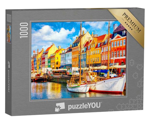 Puzzle 1000 Teile „Nyhavn Hafen im Zentrum von Kopenhagen, Dänemar“