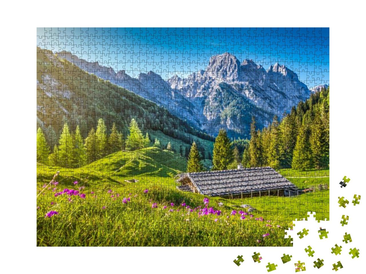 Puzzle 1000 Teile „Idyllische Alpenlandschaft, Österreich“