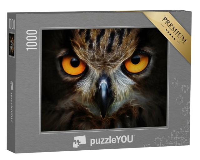 Puzzle 1000 Teile „Eine Eule im Porträt“