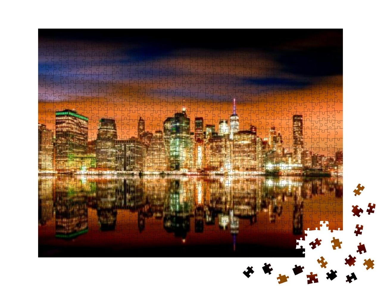 Puzzle 1000 Teile „New York: Skyline mit Brooklyn und Manhattan“