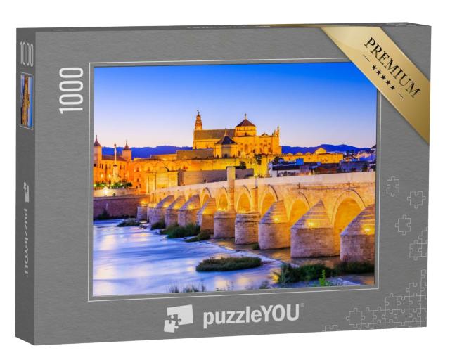 Puzzle 1000 Teile „Córdoba: Römische Brücke über den Fluss Guadalquivir zur Großen Moschee“