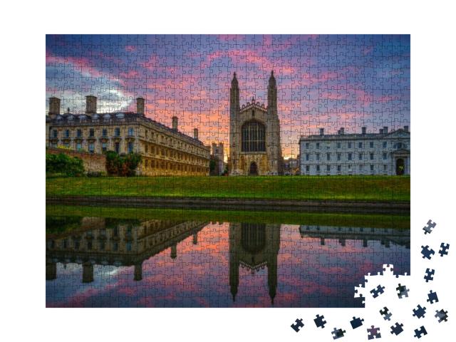 Puzzle 1000 Teile „Sonnenaufgang hinter King's Chapel, Cambridge, UK“