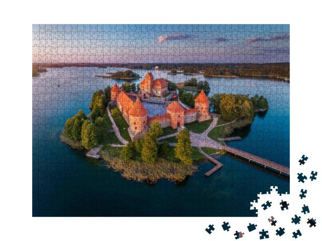 Puzzle 1000 Teile „Burg Trakai im Galve-See, Litauen“