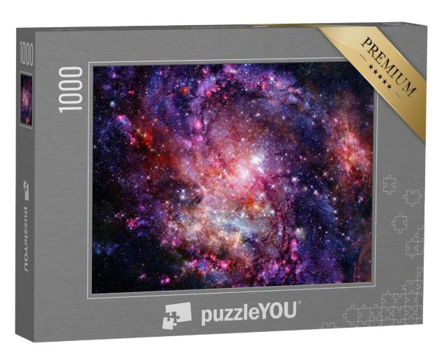 Puzzle 1000 Teile „Kosmischer Galaxienhintergrund mit Nebel, Sternenstaub und leuchtenden Sternen“