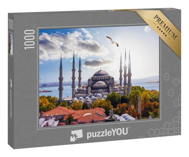Puzzle 1000 Teile „Sultan-Ahmet-Moschee vor Bosporus, Istanbul, Türkei“
