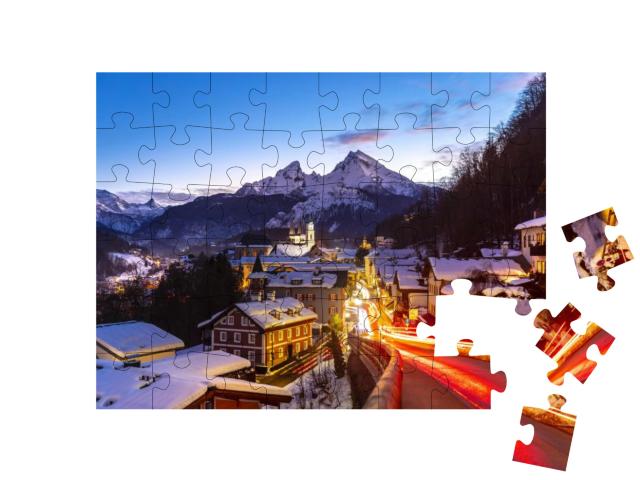 Puzzle 48 Teile „Berchtesgaden, im Hintergrund der Watzmann“