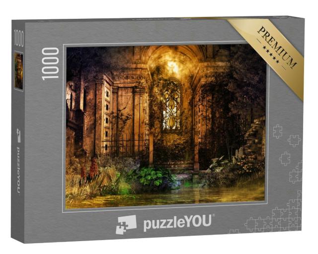 Puzzle 1000 Teile „ Interieur einer alten, verfallenen Kapelle“