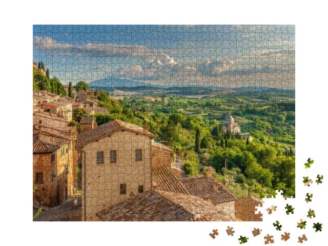 Puzzle 1000 Teile „Blick von Montepulciano über die Toskana, Italien“