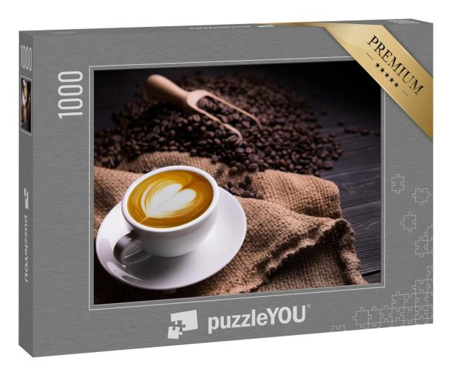Puzzle 1000 Teile „Tasse Kaffee mit Milchschaum-Herz “