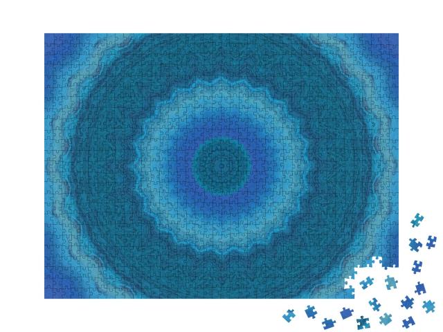 Puzzle 1000 Teile „Sphärisches blaues Mandala“