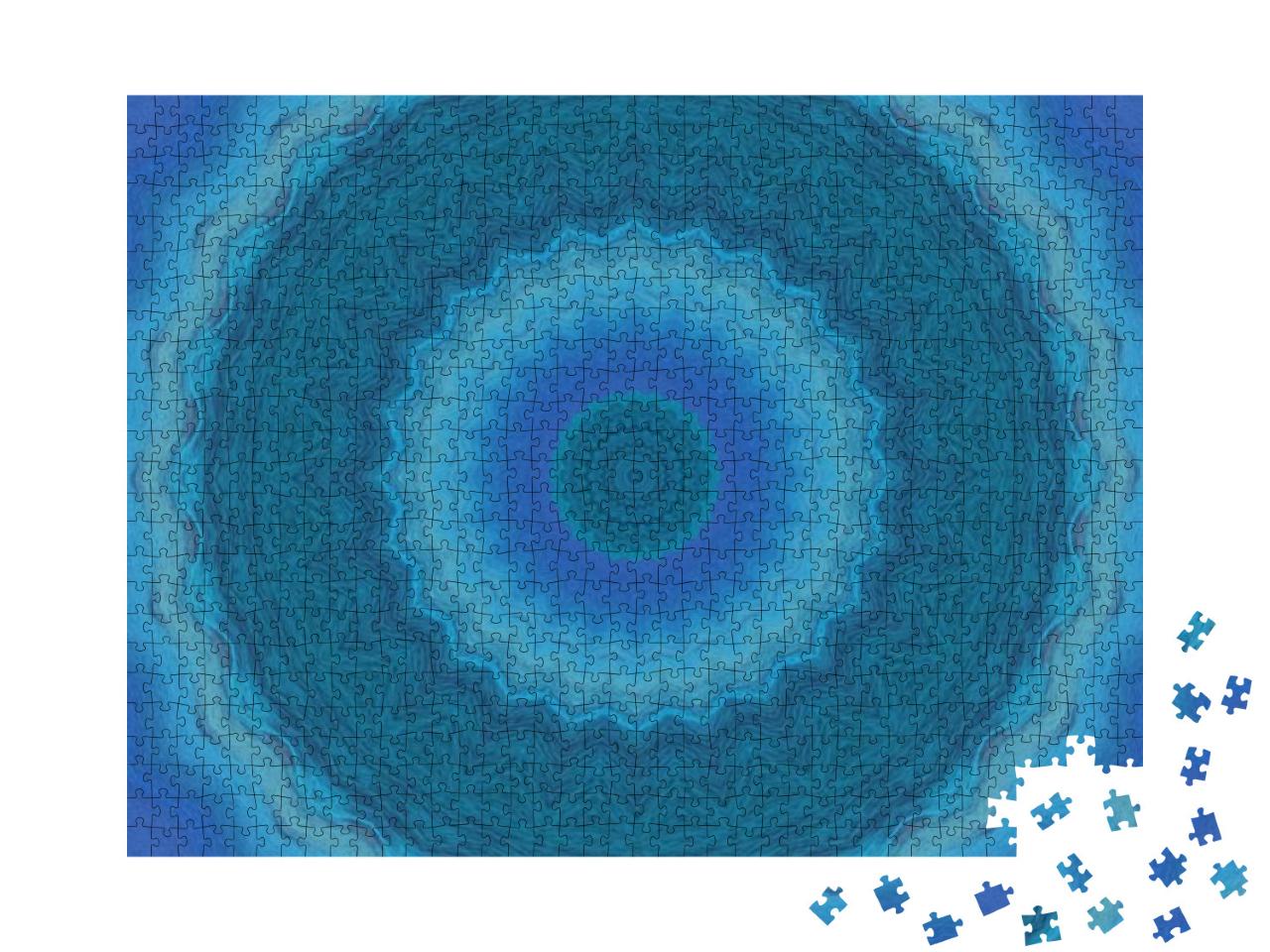 Puzzle 1000 Teile „Sphärisches blaues Mandala“