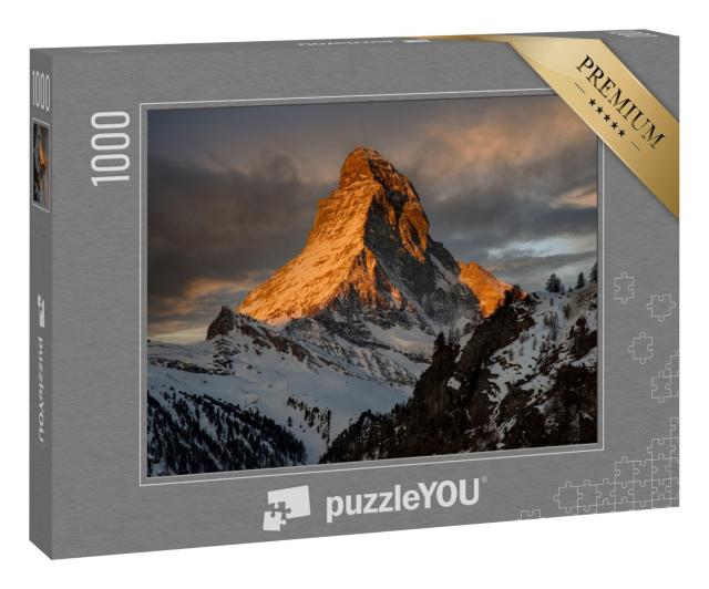 Puzzle 1000 Teile „Sonnenuntergang am Matterhorn, , Zermatt, Schweiz“