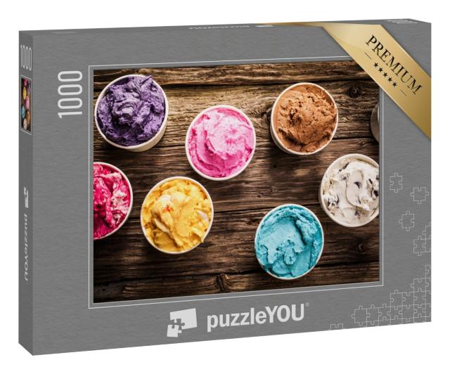 Puzzle 1000 Teile „Auswahl an italienischen Gourmet-Eissorten“