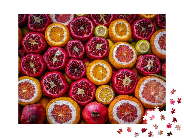 Puzzle 1000 Teile „Frisches Obst: Orange und Granatapfel“