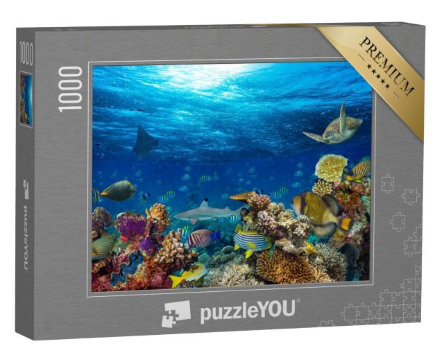 Puzzle 1000 Teile „Blauer Ozean und bunte Unterwasserwelt“