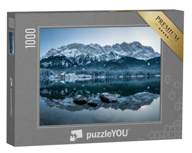 Puzzle 1000 Teile „Zugspitze Spiegelung im Eibsee, Winter“