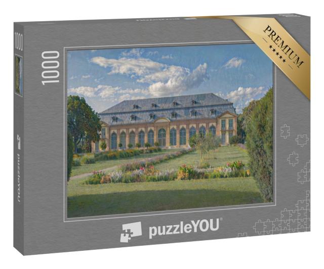 Puzzle 1000 Teile „im Kunst-Stil von Claude Monet - Altes Haus in Darmstadt, Hessen, Deutschland“