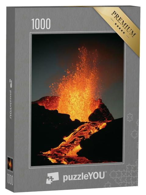 Puzzle 1000 Teile „Aus dem Kilauea-Vulkan spritzt heiße Lava“