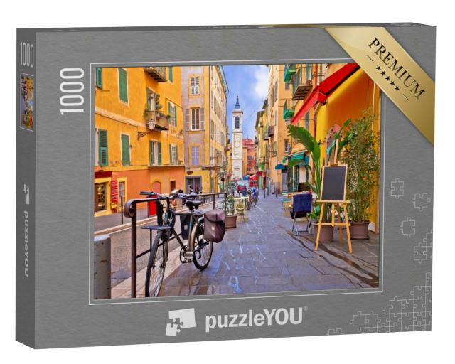 Puzzle 1000 Teile „Bunte Straßen: Architektur von Nizza, Frankreich“