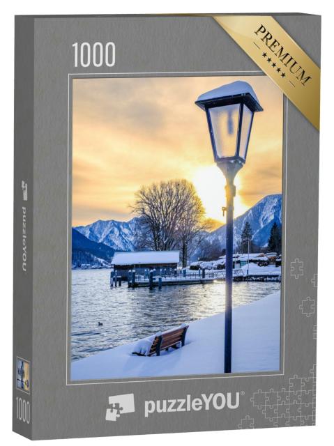 Puzzle 1000 Teile „Winterlandschaft am Tegernsee in Bayern“
